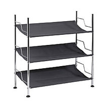 Honey-Can-Do 3-Shelf Shoe Rack, 24 1/4 inch;H x 23 1/4 inch;W x 11 1/4 inch;D, Charcoal