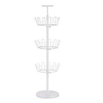 Honey-Can-Do 3-Tier Revolving Shoe Tree, 39 3/8 inch;H x 11 1/2 inch;W x 11 1/2 inch;D, White