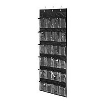 Honey-Can-Do Over-The-Door 24-Pocket Closet Organizer, 57 inch;H x 21 inch;W x 2 1/2 inch;D, Black