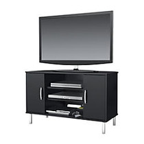 South Shore Furniture Renta Corner Media Stand For TVs Up To 42 inch;, 24''H x 19''W x 38 1/2''D, Black Finish