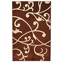 Lavish Home Area Rug, Berber Leaves, 91 inch; x 60 inch;, Brown