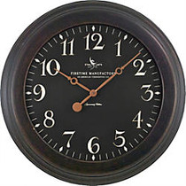FirsTime; Black Onyx Round Wall Clock, 8 1/2 inch;, Black