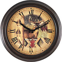 FirsTime; Buck Round Wall Clock, 12 inch;, Oil-Rubbed Bronze
