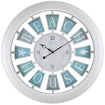 FirsTime; Coastal Round Wall Clock, 22 1/2 inch;, Distressed White