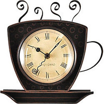 FirsTime; Coffee Cup Wall Clock, 9 inch;, Oil-Rubbed Bronze