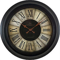 FirsTime; Divided Amber Wall Clock, 13 inch; x 1 1/2 inch;, Distressed Black
