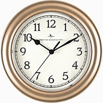 FirsTime; Essential Round Wall Clock, 8 1/2 inch;, Champagne