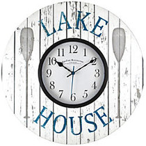 FirsTime; Lake House Round Wall Clock, 15 1/2 inch;, Aged White/Oil-Rubbed Bronze