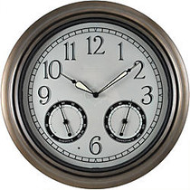 FirsTime; LED Trellis Round Wall Clock, 18 inch;, Oil-Rubbed Bronze