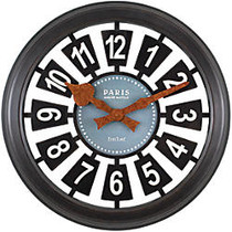 FirsTime; Parisian Plaque Round Wall Clock, 22 1/2 inch;, Oil-Rubbed Bronze