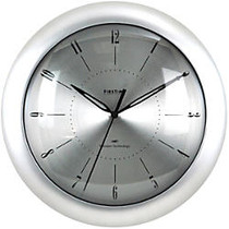 FirsTime; Plasma Steel Modern Round Wall Clock, 11 inch;, Silver