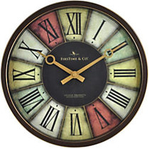 FirsTime; Prismatic Wall Clock, 12 inch;, Brown/Gold