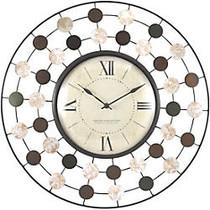 FirsTime; Shasta Wire Wall Clock, 20 inch;, Brown/Sage