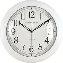 FirsTime; Slim Classic Round Wall Clock, 11 inch; x 1 inch;, White