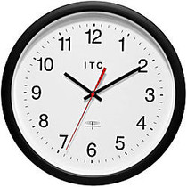 Infinity Instruments Radio Control Atomic Clock, 14 inch;, Black/White