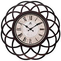 Infinity Instruments Seville 18 inch; Round Wall Clock, Brown