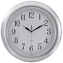 Office Wagon; Brand 13 4/5 inch; Radio-Controlled Translucent Wall Clock, Silver Case