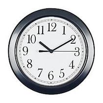 Round 8 1/2 inch; Wall Clock, Black Frame