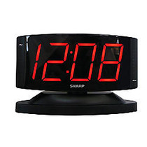 Sharp; LED Alarm Clock, Black