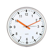 TEMPUS Silent Sweep Wall Clock, 10 inch;, Silver