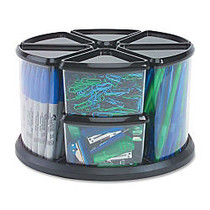 Deflect-o Carousel Storage Organizer - 9 Compartment(s) - 11.1 inch; Height x 11.1 inch; Width x 6.6 inch; Depth - Desktop - Black - Plastic - 1Each