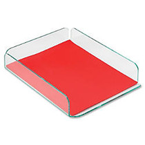 Deflect-o Glasstique Letter Size Desk Tray - Desktop - Green - Plastic - 1Each