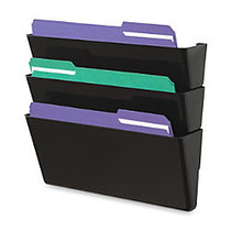 Deflect-o Recycled Docupocket Wall File - Letter - 8 1/2 inch; x 11 inch; Sheet Size - 3 Pocket(s) - Plastic - Black - Recycled - 3 / Set