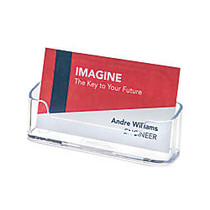Deflect-O; Single-Compartment Business Card Holder, 50-Card Capacity, Clear
