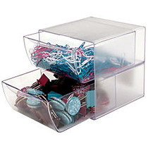 Deflect-O; Stackable Cube With 2 Drawers, 6 inch;H x 6 inch;W x 6 inch;D, Clear