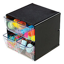 Deflect-O; Stackable Cube With 4 Drawers, 6 inch;H x 6 inch;W x 6 inch;D, Black