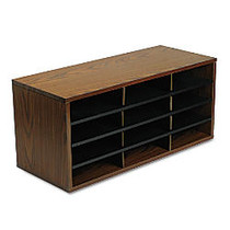 Fellowes; 12-Compartment Desktop Organizer, 12 15/16 inch; x 11 7/8 inch;, Medium Oak