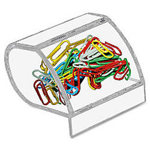 Kantek Acrylic Paper Clip Holder, 3 inch; x 2 3/4 inch; x 3 1/2 inch;, Clear