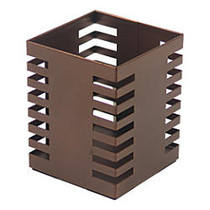 Lorell&trade; Stamped Metal Square Pencil Cup, 3 1/4 inch; x 3 1/4 inch;, Bronze