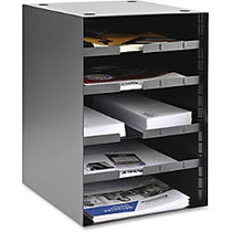 MMF 5-Tier Adjustable Organizer - 5 Compartment(s) - 5 Tier(s) - 19 inch; Height x 12.5 inch; Width x 12 inch; Depth - Desk Mountable, Shelf, Tabletop - Black - Steel - 1Each