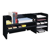 MMF Industries Raised Shelf Desk Organizer With Dividers, 18 3/8 inch; x 47 1/4 inch; x 9 1/2 inch;, Black