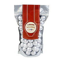 Sweetworks Foil-Wrapped Solid Milk Chocolate Balls, 1 Lb, Silver