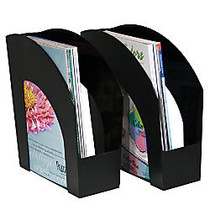 Office Wagon; Brand Arched Plastic Magazine Files, 8 1/2 inch; x 11 inch;, Black, Pack Of 2