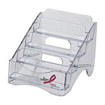 Officemate; Breast Cancer Awareness 4 Tier Business Card Holder, Clear