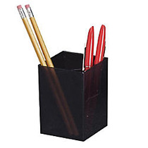 OIC 3-Compartment Pencil Cup - 4 inch; x 2.9 inch; x 2.9 inch; - 1 Each - Black