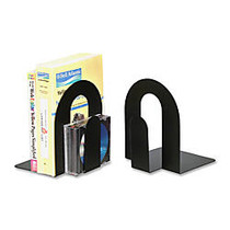 OIC; Steel Construction Heavy-Duty Bookends, Non-Skid, 9 inch;H, Black