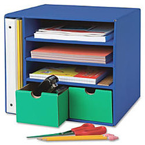 Pacon Classroom Keepers Management Center - 4 Compartment(s) - 2 Drawer(s) - Drawer Size 3.50 inch; x 4.88 inch; - 12.4 inch; Height x 13.5 inch; Width x 12.4 inch; Depth - Recycled - Blue - 1Each