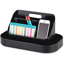 Safco Desktop Plastic Toolbox - ABS Plastic - Black - For Tool, Notebook, Paper, Paper Clip - 1 Each