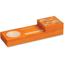 Safco Orange Splash Wood Desk Set - 2.3 inch; Height x 10.6 inch; Width x 3.5 inch; Depth - Desktop - Orange - Pine Wood - 1 / Set