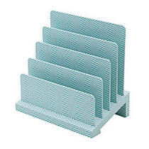 See Jane Work; Desktop File Sorter, 5 3/4 inch;H x 9 inch;W x 8 3/4 inch;D, Blue/White Herringbone