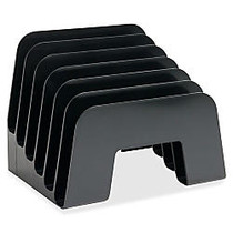 Sparco Incline Desk Sorter - 6 Compartment(s) - 6.5 inch; Height x 7.9 inch; Width x 6.3 inch; Depth - Desktop - Black - 1Each