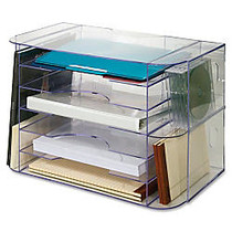 Sparco Jumbo Desk Sorter - 3 Pocket(s) - 12.3 inch; Height x 18.1 inch; Width x 10 inch; Depth - Desktop, Wall Mountable - Clear - 1Each
