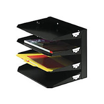 STEELMASTER; Steel Multi-Tier Letter Size Organizers, Black, 4 Trays