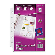 Avery; Business Card Pages, 5 1/2 inch; x 8 1/2 inch;, Clear, Pack Of 5