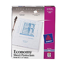 Avery; Top-Loading Nonstick Sheet Protectors, Economy, Diamond Clear, 8 1/2 inch; x 11 inch;, Box Of 50