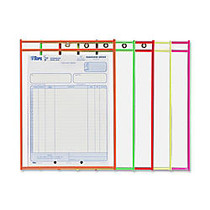 C-Line; Neon Color Stitched Shop Ticket Holders, 9 inch; x 12 inch;, Assorted Colors, Box Of 25